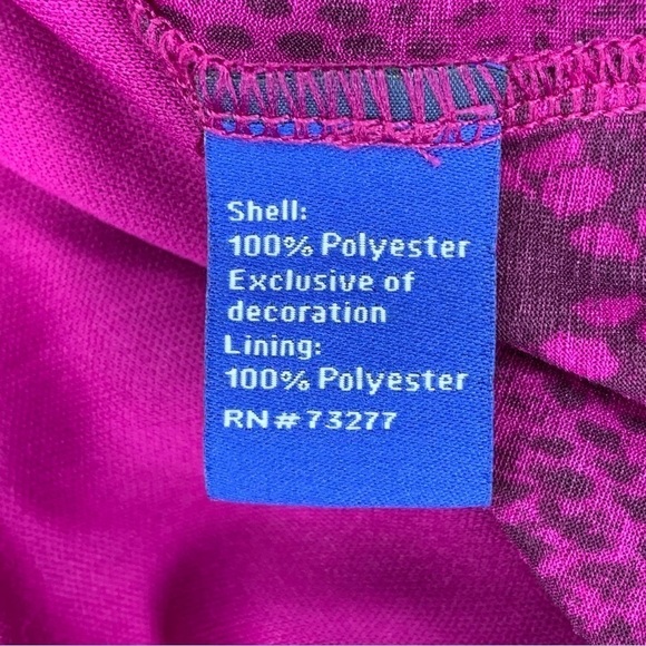 Apt. 9 Purple Fuchsia Snake Print Blouse V Neck Stretch Medium Pullover - Picture 7 of 8
